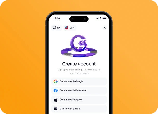 GoMining account screen