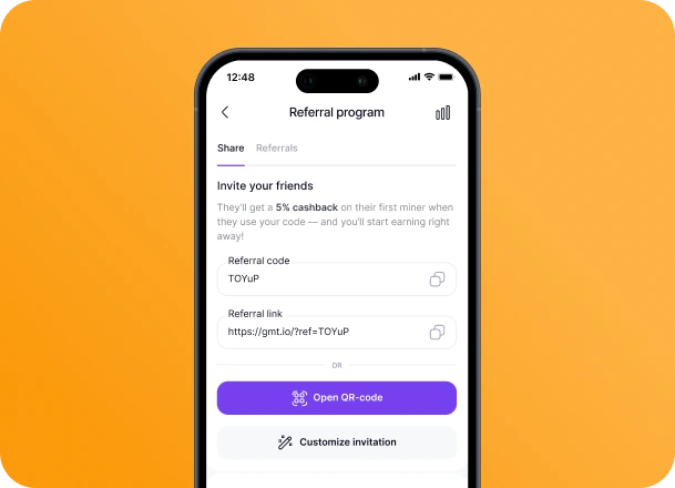 GoMining profile screen
